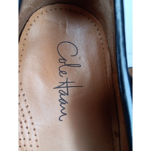 Cole Haan Pinch Air Buckle Tassled Loafers Size 13D Black Leather Slip On EUC
